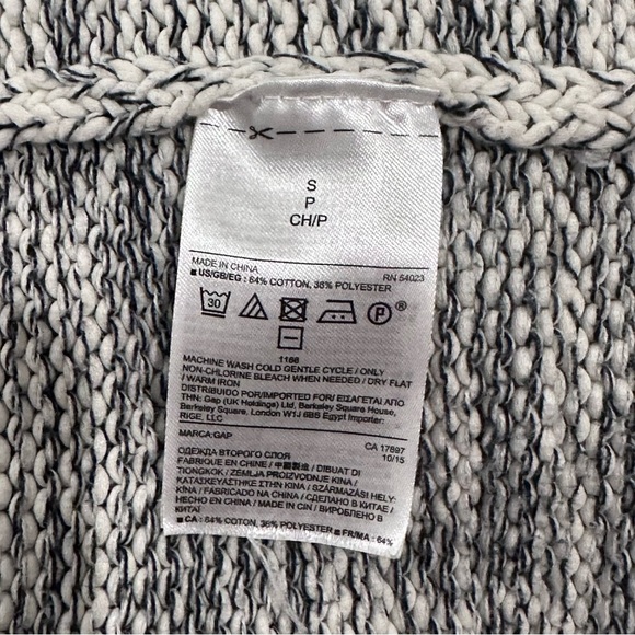 GAP Cardigan Y2K Open Front Chunky Knit Sweater Collar & Pockets Small - Picture 6 of 7